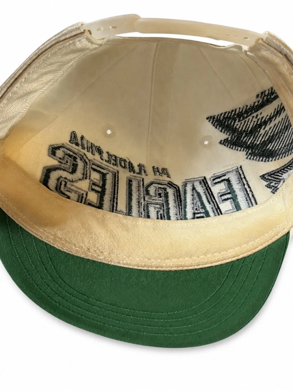 VTG Sports Specialties Philadelphia Eagles Hat Adult White NFL Shadow Script 90s
